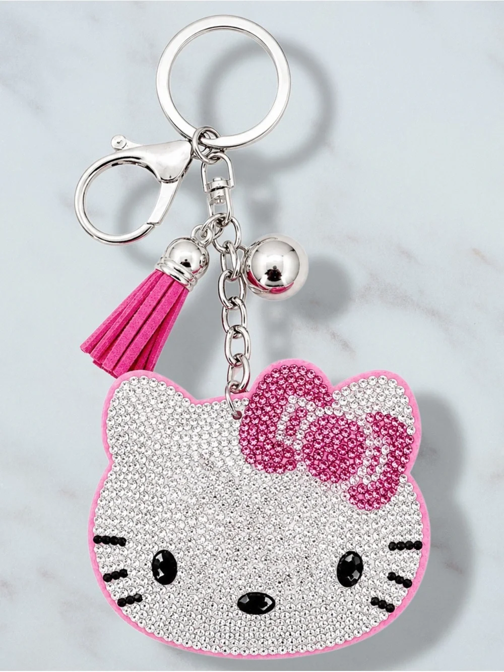 Hello Kitty Rhinestone Charm Keychain - Picture 1 of 1